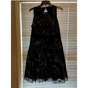 Eliza J Cocktail Dress black with Gold Floral design